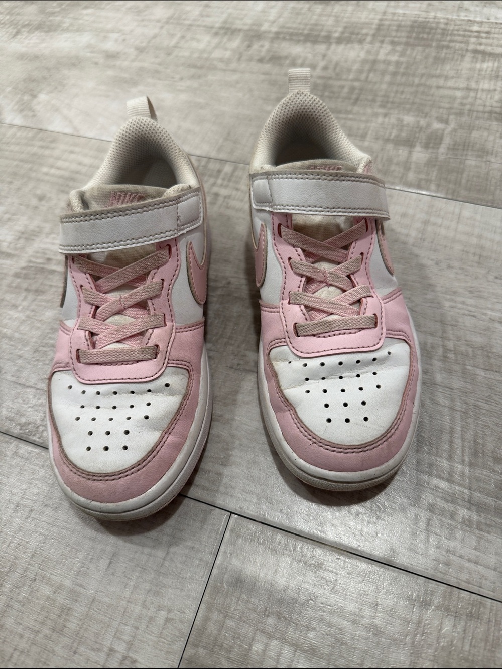 Kids Pink and White Nike Athletic Sneakers
